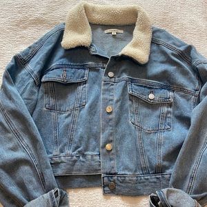 Pascun Sherpa collared crop Jean Jacket - Large